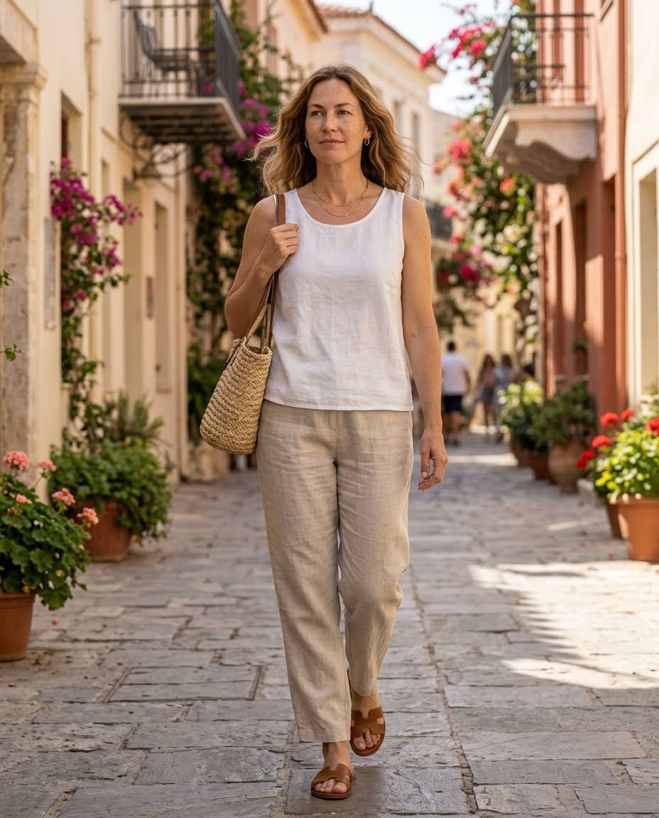 linen-pants-and-a-sleeveless-top